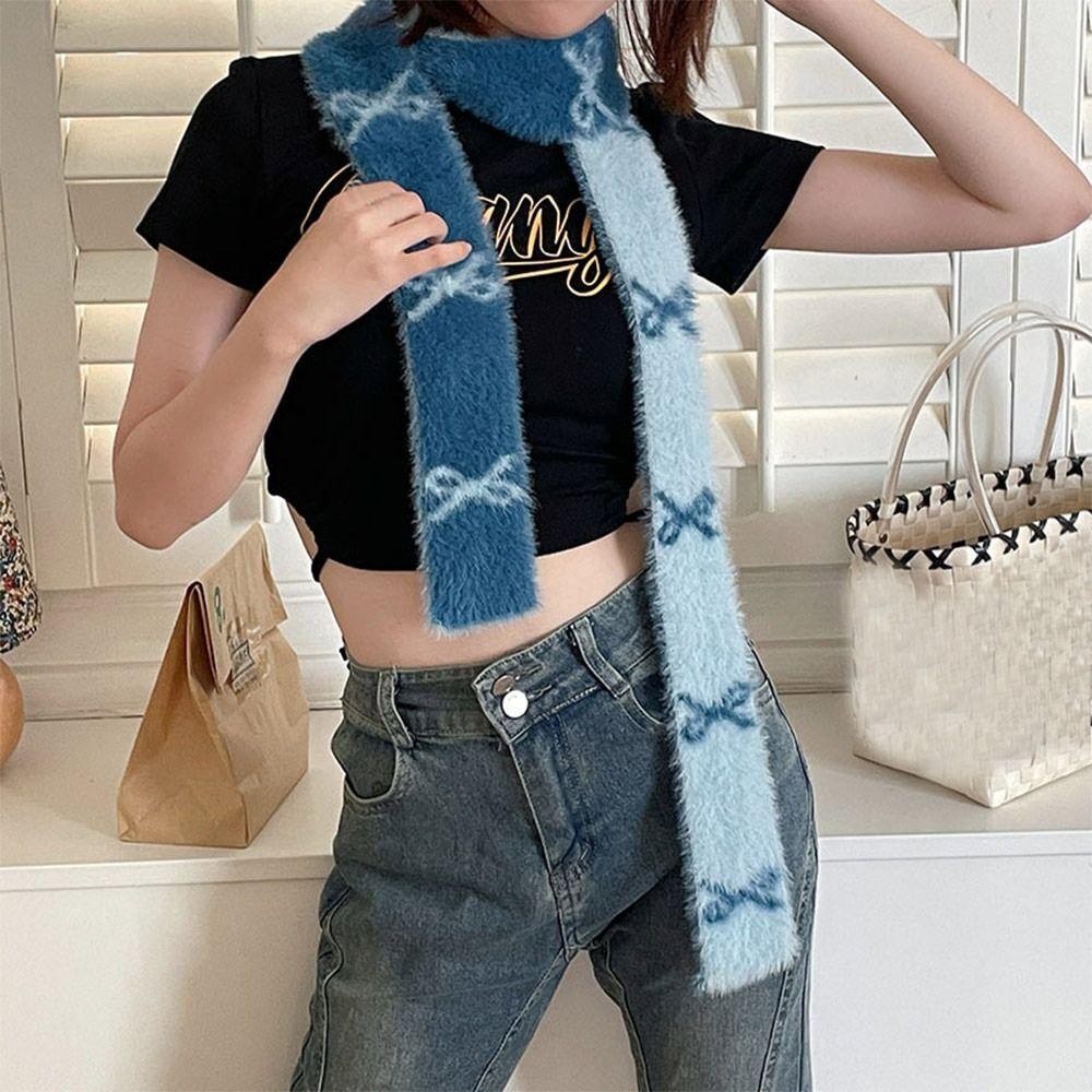 Photo Props Plush Scarf Warm Long Soft Sticky Scarf New Neck Scarf Shawl  Winter Autumn