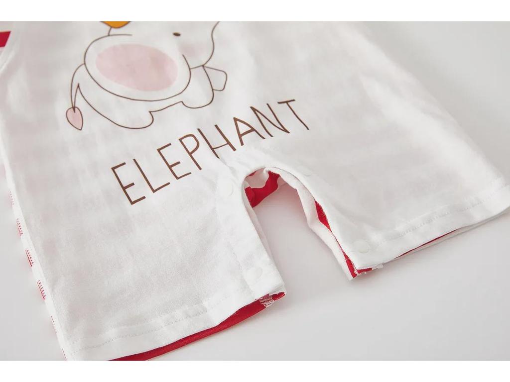 Unisex Newborn Pure Cotton Short-Sleeve Romper - Boneless One-Piece Crawling Outfit for Babies