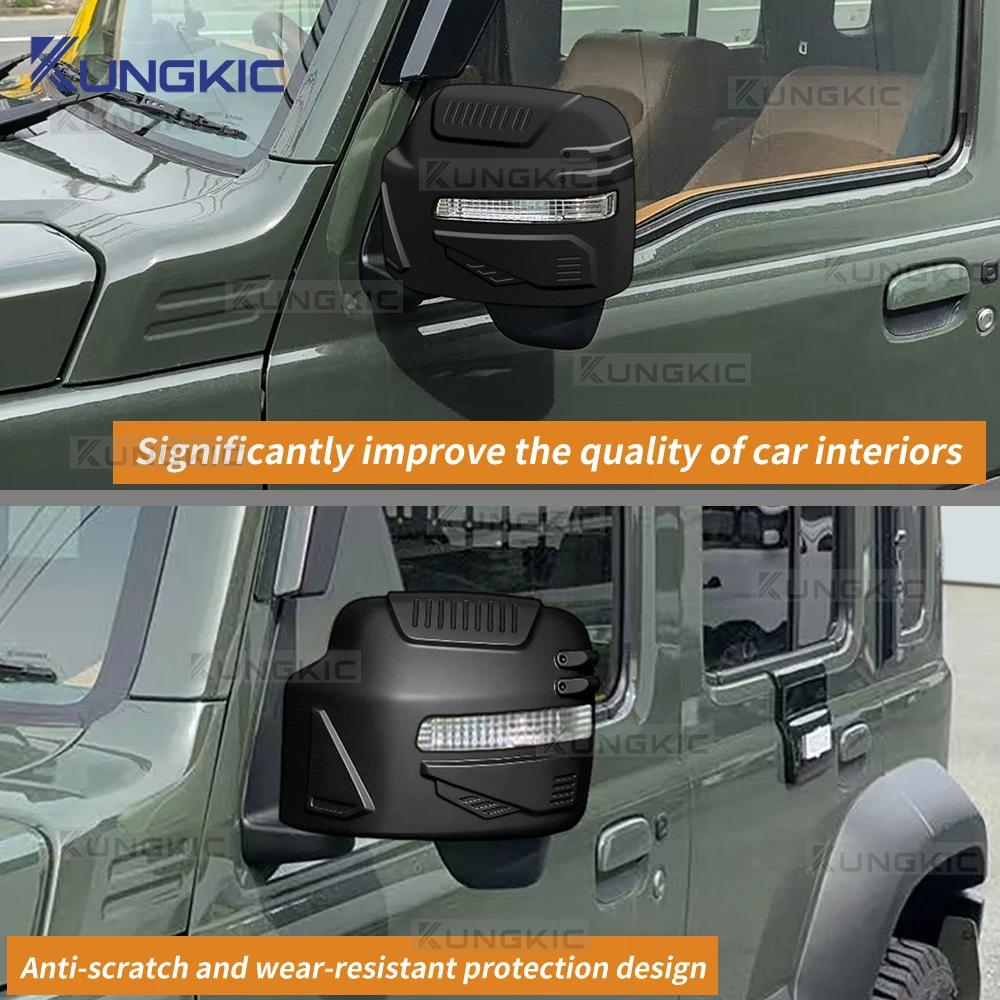 ABS Rearview Mirror Cover Trim with Turn Signal Light for Suzuki Jimny 2019 2020 2021 2022 2023-2026 3 Door 5 Door Accessories
