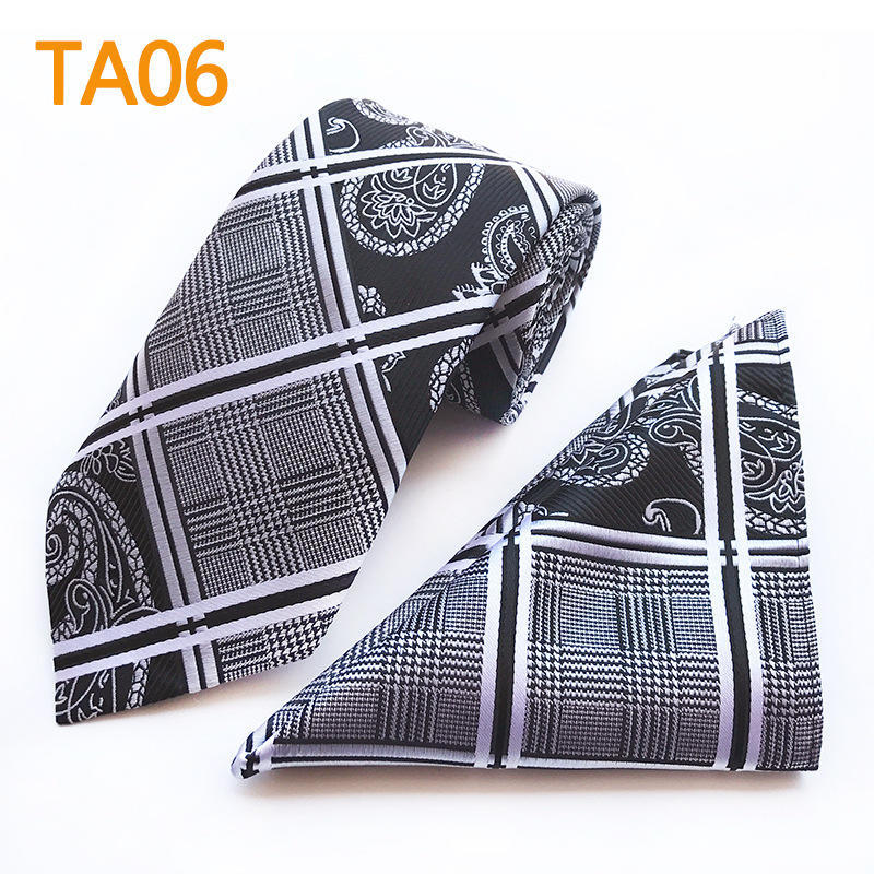 Polyester Large Waist Men'S Tie Men'S Pocket Towel Two-Piece Set