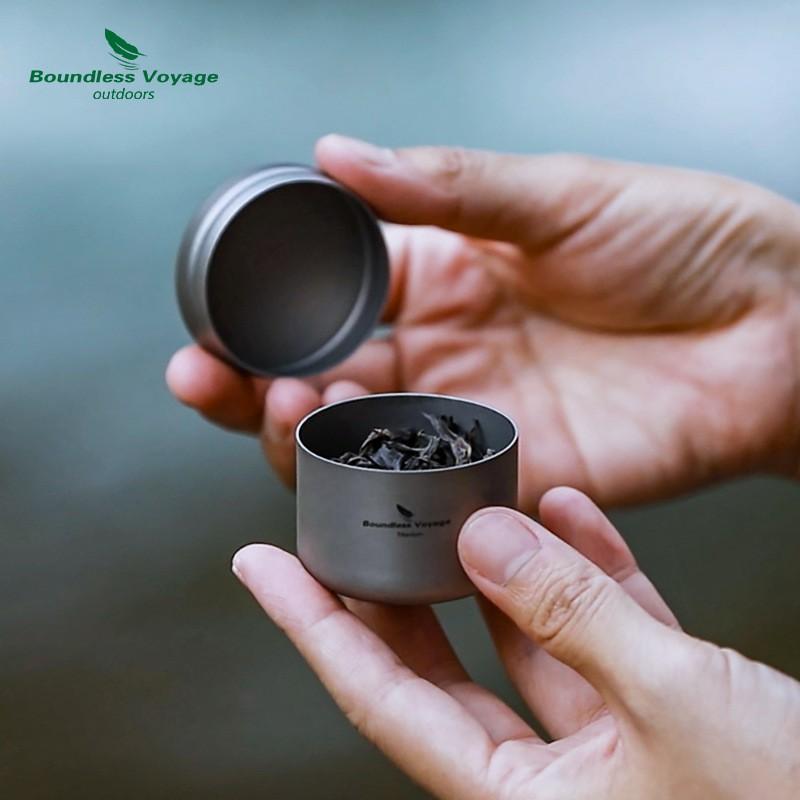 Portable Titanium Tea Canister Puer Loose Leaf Storage Mini Travel Box 35ml 80ml 120ml 200ml