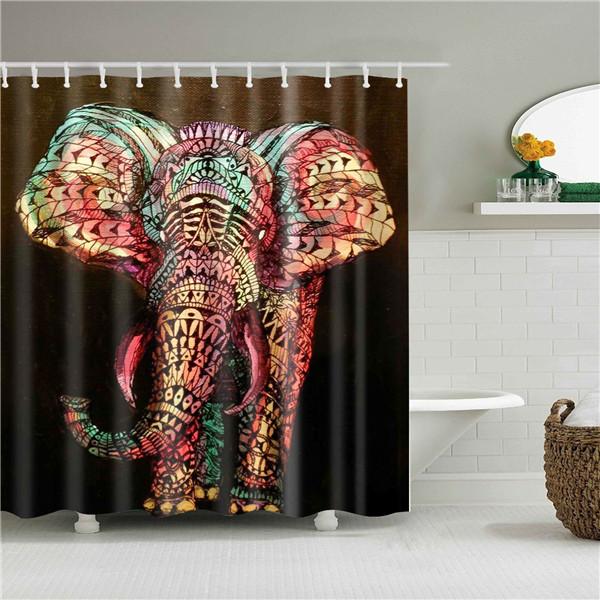 Animals Elephant Shark Octopus Deer Shower Curtains Bathroom Waterproof Polyester Curtain for Bathroom Shower