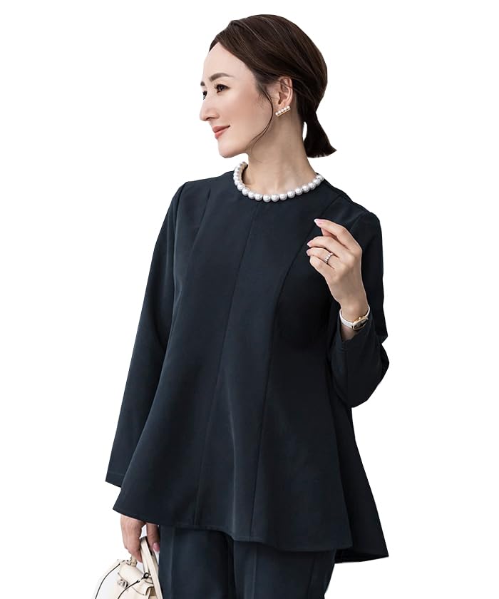 Yours BBXN1388 Medium Dark Navy Cut and Sewn Top with Pearl Hemline Women's