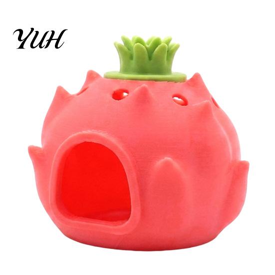 Fish Tank Cave Decorations Fruit Aquarium Hide Cave, Apple Pitaya Hideout, 3D Realistic Ornament Printed Decorative for Betta And Shrimp Non-Toxic