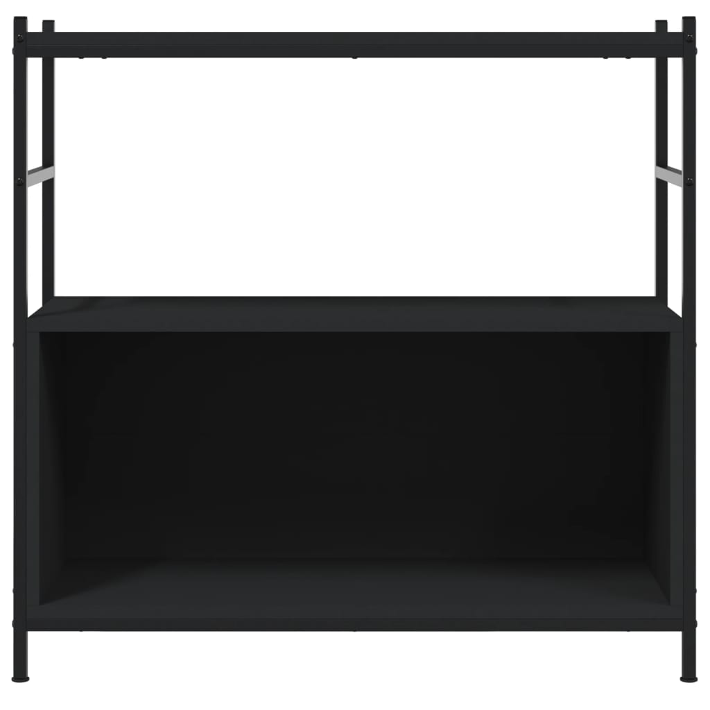 Black Bookshelf 80 x 30 x 78.5 cm Engineered Wood and Iron