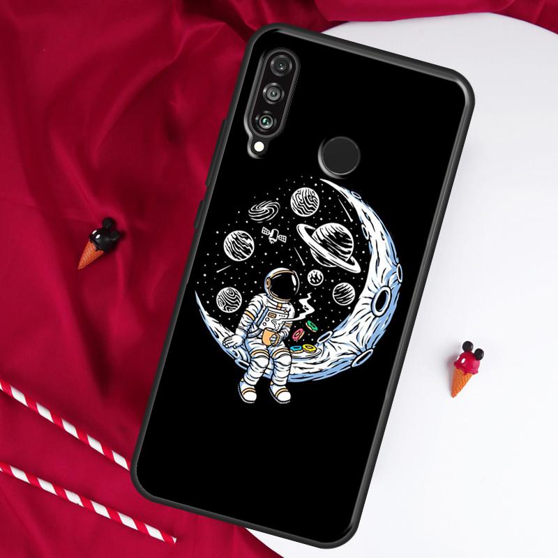 Aesthetic Space Moon Astronaut For Huawei Nova 9 SE 10 5T Y90 Y70 Y60 Y61 Y91 Y72 12i 12s 11i P60 Pro P20 P30 P40 Lite Case