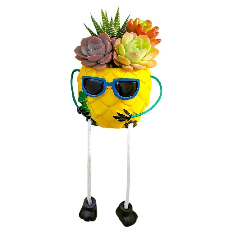 

Small Pineapples Themed Flower Holder With Ventilation Holes For Healthy Plant Growth And Aesthetic Appeal синий