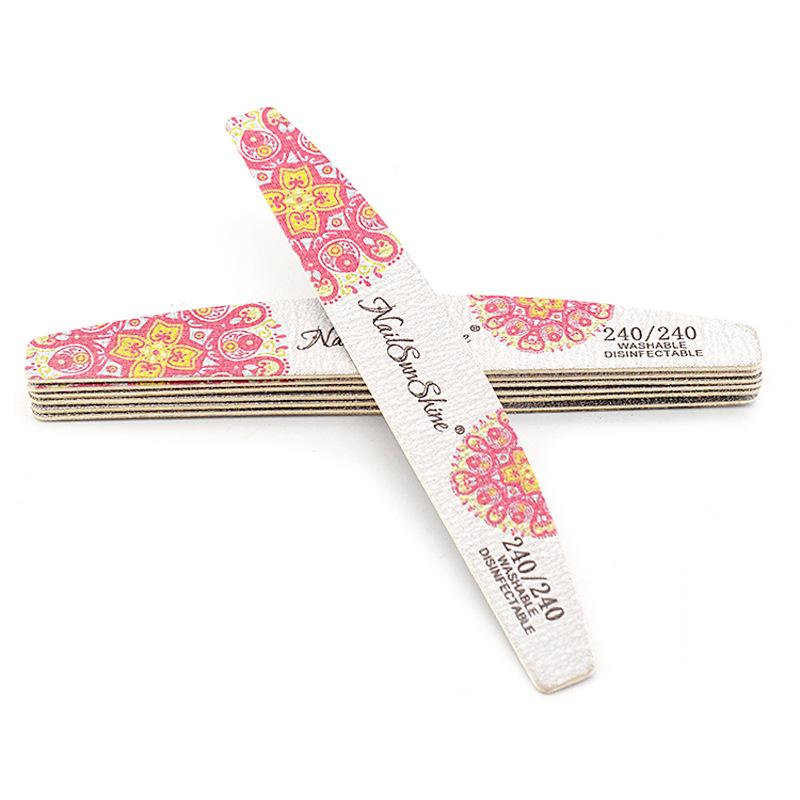 SunShine Half-Moon Wooden Nail File - Thin, Textured, Washable, and Wear-Resistant
