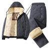 M-8XL Men's Sports Set Graphene Youth Lamb Fleece Cotton Jacket Casual Plus Thick Fleece Warm Winter Two Piece Set