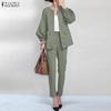 Women Long Sleeve Cardigan Blouse and Pants Casual Two Piece Suit Sets