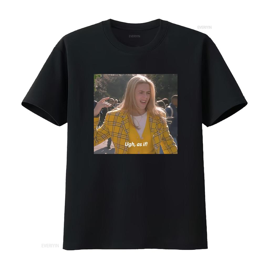 Clueless T Shirt ugh as if Vintage Style Y2K Aesthetic 90s Mean Girls movies vintage Washed designer clothes Breathable