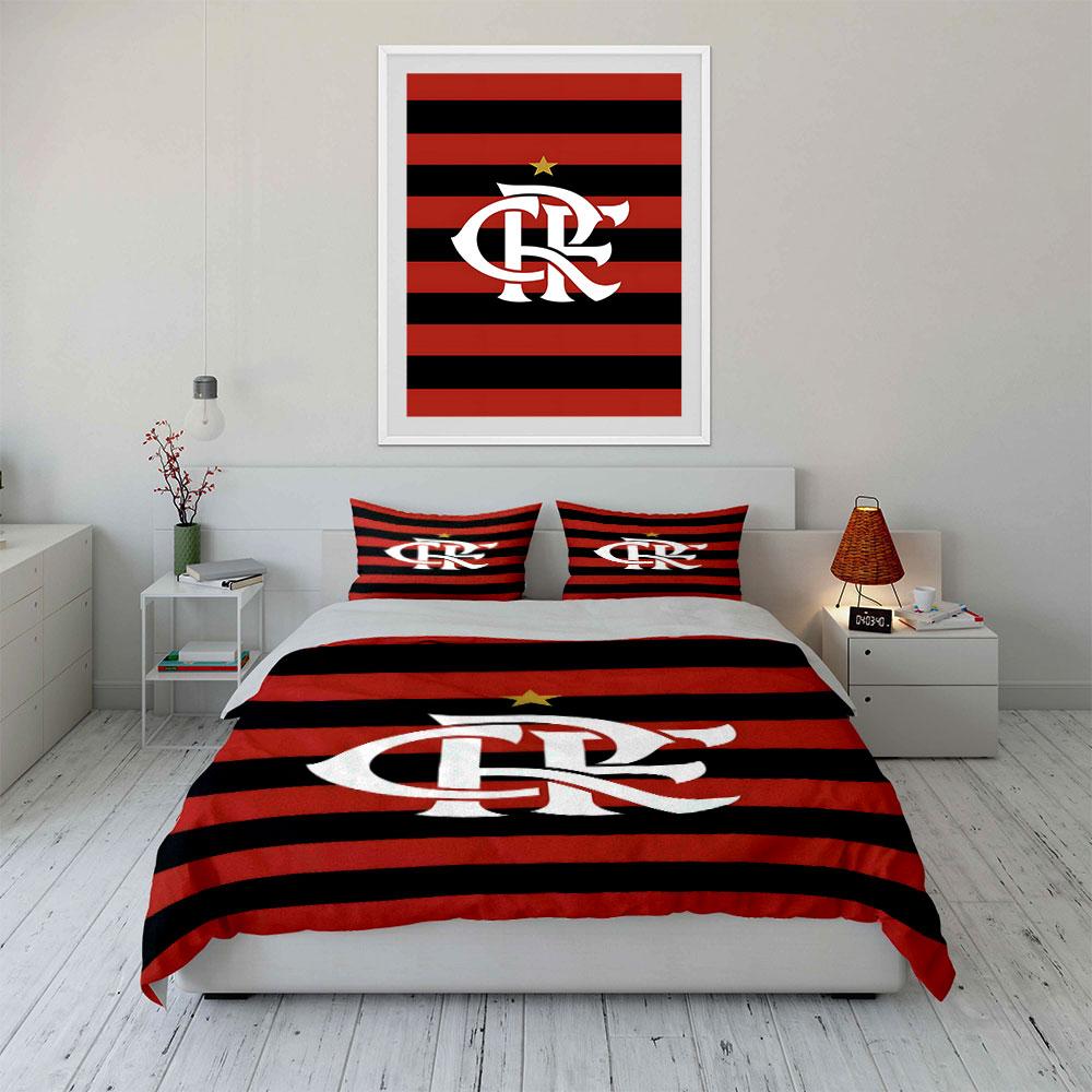 Red-black stripes, "CRF" emblem. Bedding sets Duvet cover sets Duvet covers Pillowcases(1 * Duvet Cover 2 * Pillowcases without duvet insert)