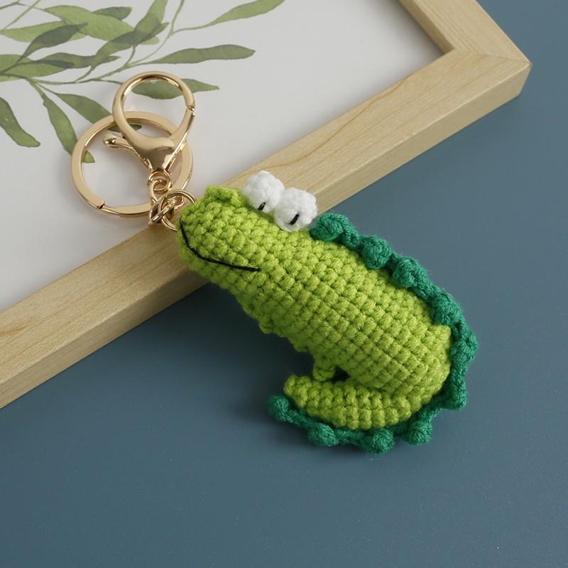 Funny Shrimp Doll Crochet Keychain Handmaking Clown Fish Knitting Keyrings For Car Keys Accessories Cute Shrimp Pendant Keyrings