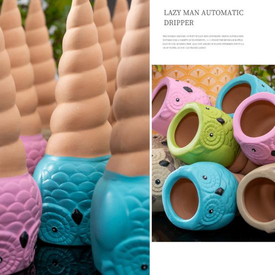 4Pcs Flower Waterer Owl Styling Design Watering Spike Plant Hydration System Watering Spike All-weather Plant Watering Solution