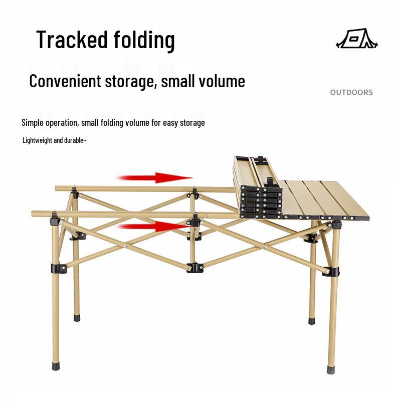 Outdoor Foldable Aluminum Table and Chair Set - Portable Picnic and Camping Roll-Up Table