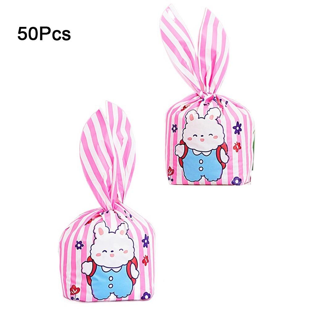50 Buc Pungi Urechi Lungi Iepure Desen Animat Model Animal Pungi pentru Bomboane Cadou Pungi Ambalare Fursecuri Gustare