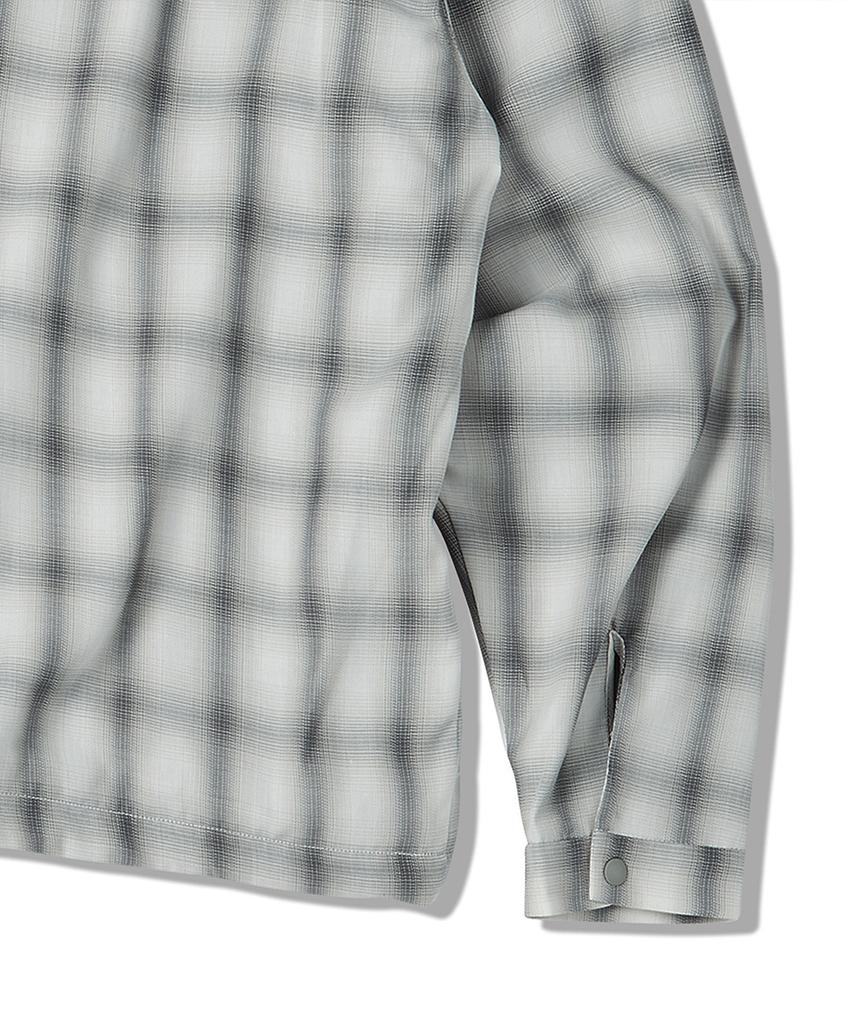 Travel Check Collared Piping Jacket Grey
