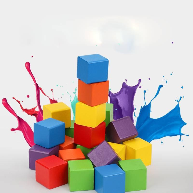 Dimensional Three Colourful Square Building Blocks Early Educational Kids Toys