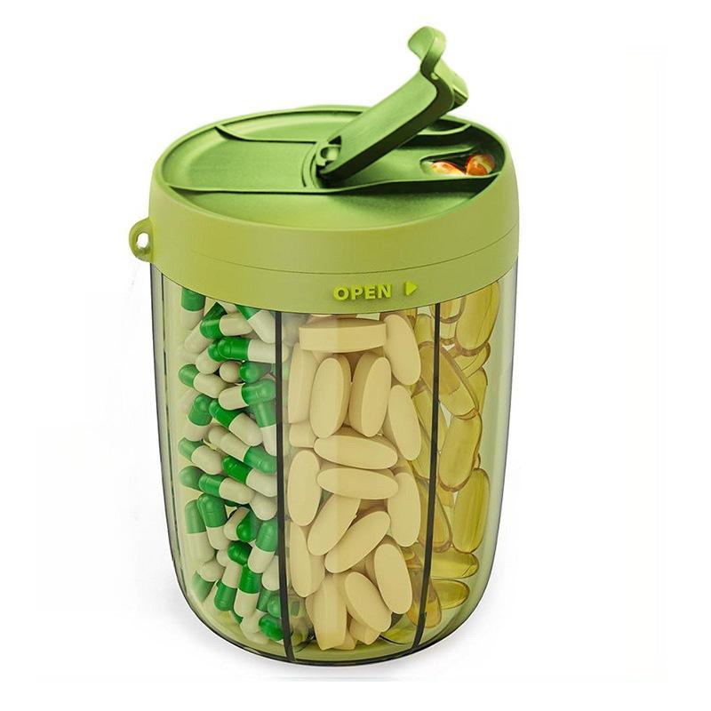 [New] 1Pcs Daily Medicine Organizer Portable 6-Compartment Vitamin Supplement Pill Storage Box For Unisex Home And Travel Use