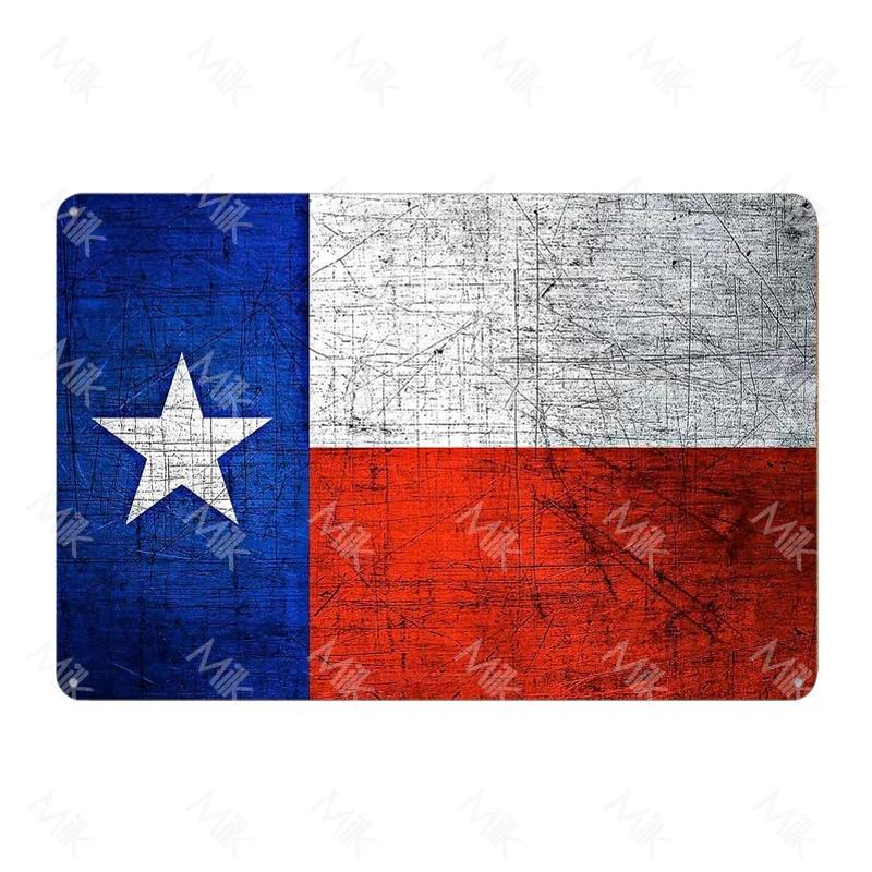 God Bless Texas Retro Tin Sign Vintage Texas State Flag Metal Sign Texans Lone Star Wall Decor Shop Mural Bathroom Sign 12x8in