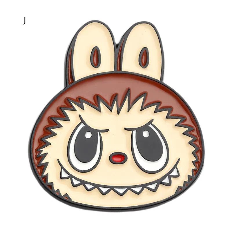 Anime Cute Enamel Labubu Brooch Cartoon Metal Studen Badge Pins Jewelry Brooches Men Women Backpack Jewelry Accessories