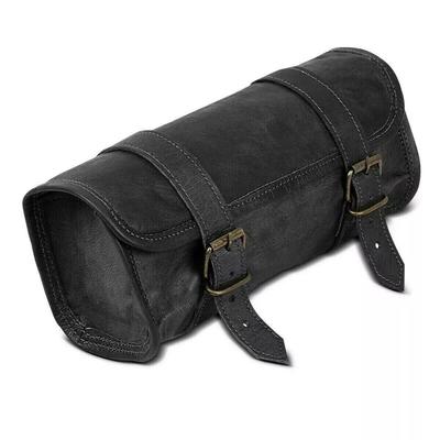 Tasche Werkzeug Motorrad Leder Sattel Motorrad Rolle Seite Schwarz Satteltasche Gepäck