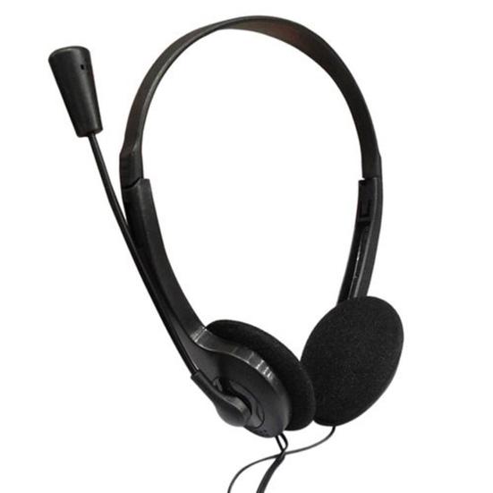Wired Headphone Universal with Mic Plastic 3.5mm Over-ear Stereo Headset for Home