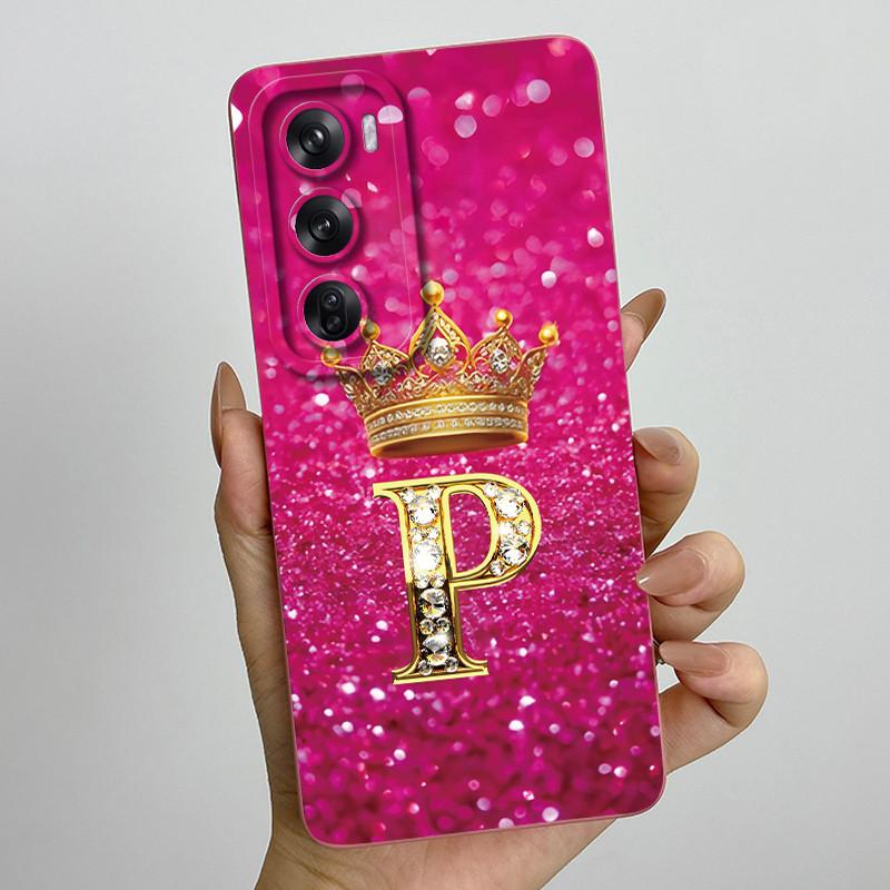 For OPPO Reno 12 Pro 5G Case Crown Letters Liquid Silicone Phone Cover For OPPO Reno12 Reno 12 12Pro Coque CPH2625 CPH2629 Funda