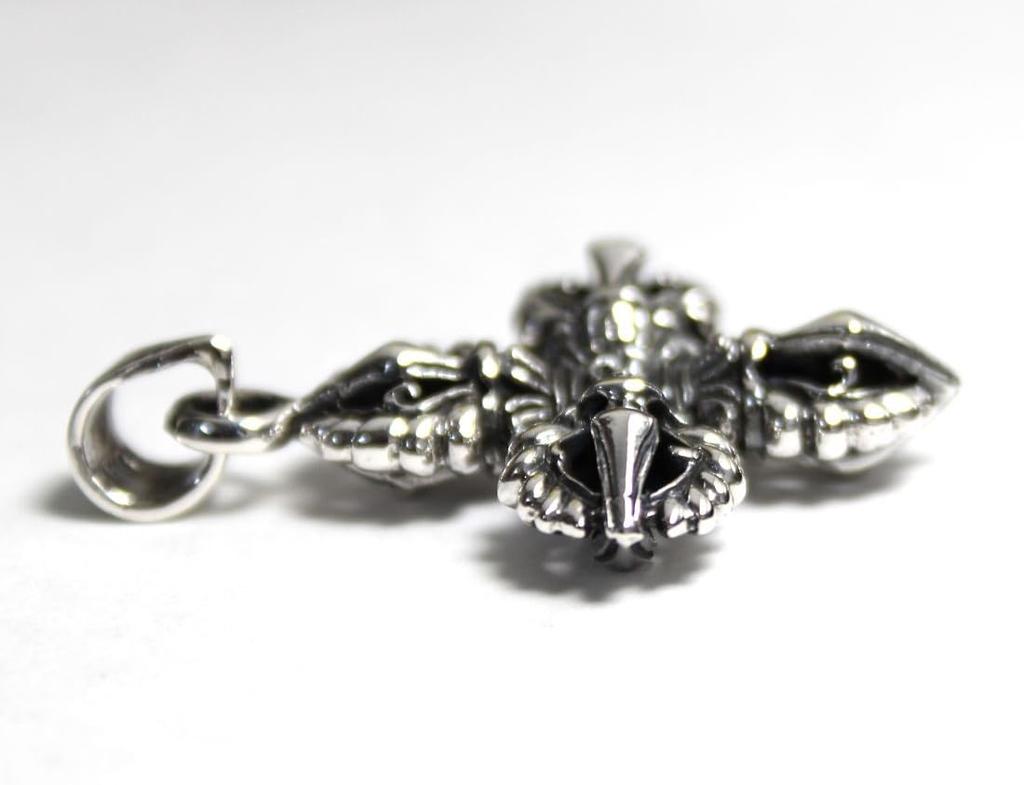 [Mizar] Tibetan Karma Double Dorje Pendant, Sterling Silver 925, Amulet, Men's & Women's