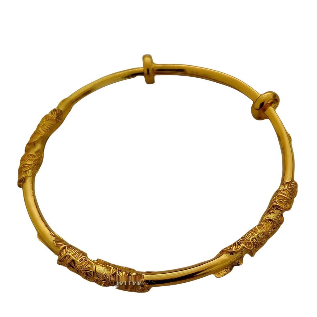 Vergoldeter Filigran-Blumen-Armreif - Verstellbares Push-Pull-Armband für Damen, Ideales Geschenk.