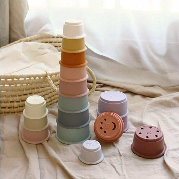 Bebekit Infant Silicone Stacking Cup, Good Afternoon, 1 Set, Korean Baby Products