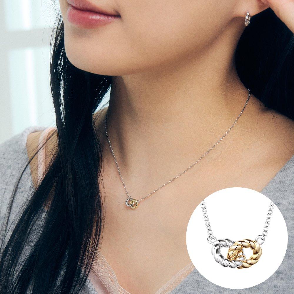 

[Rosemont] Silver Combination Necklace Tangle Ra25B21J