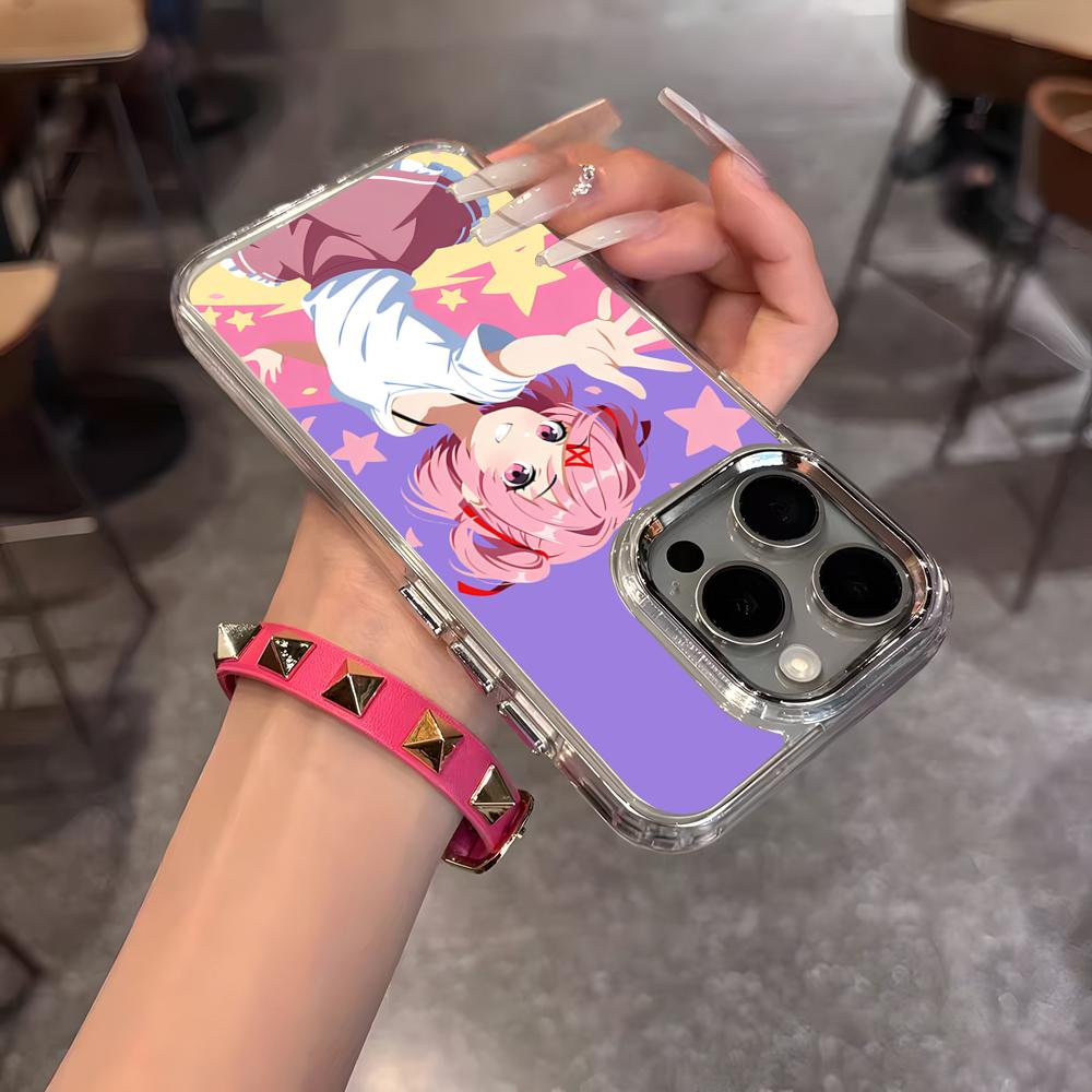 Cartoon Character Natsuki Phone Case For IPhone 17 Air 16 15 14 13 12 11 Pro Pro Max Plus Transparent Soft Cover