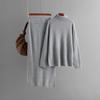 Pullover Sweater Two-piece Set Women's Autumn and Winter New Solid Color Split Knitted Skirt Set