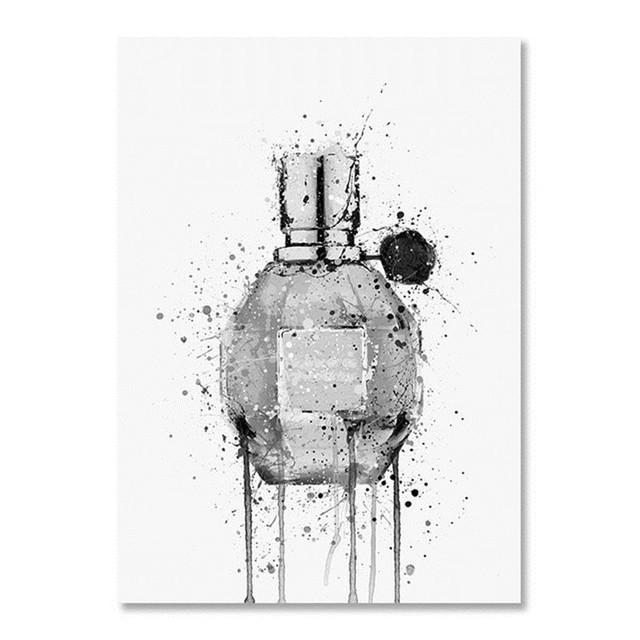 Abstract Graffiti Perfume Bottle Watercolor Style Canvas Painting Wall Art Picture Posters and Prints for Living Room Home Decor No Frame