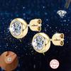 Cbtb Classic S925 Silver Round Moissanite Earrings for Women Wedding Luxury Gemstone Jewelry