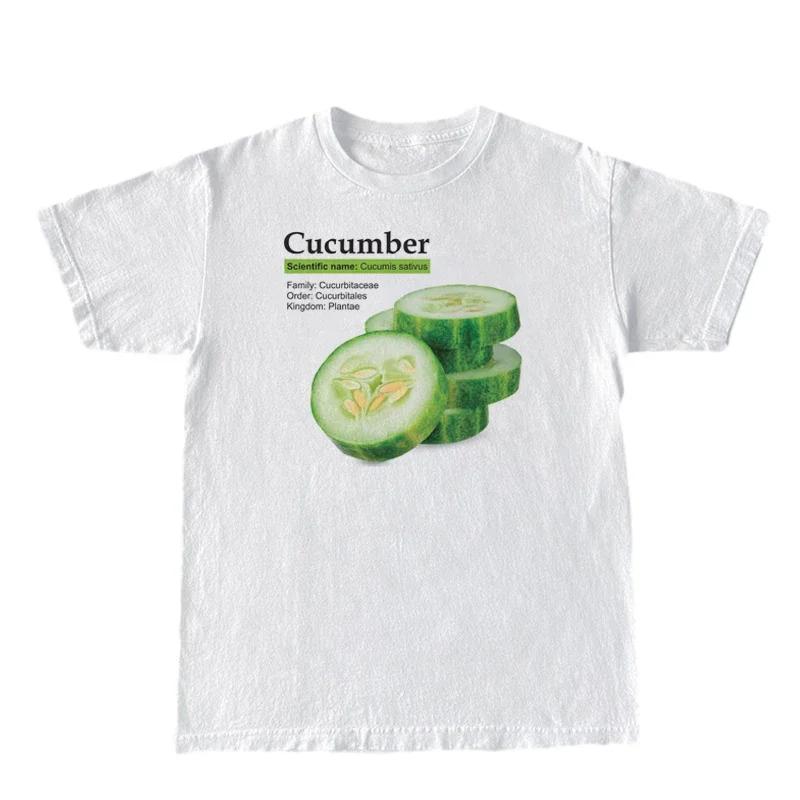 

Cucumber Graphic Tees Retro Fashion Streetwear TShirts Women Short Sleeve Vegetable T Shirt Unisex Vintage Clothes Oversized S