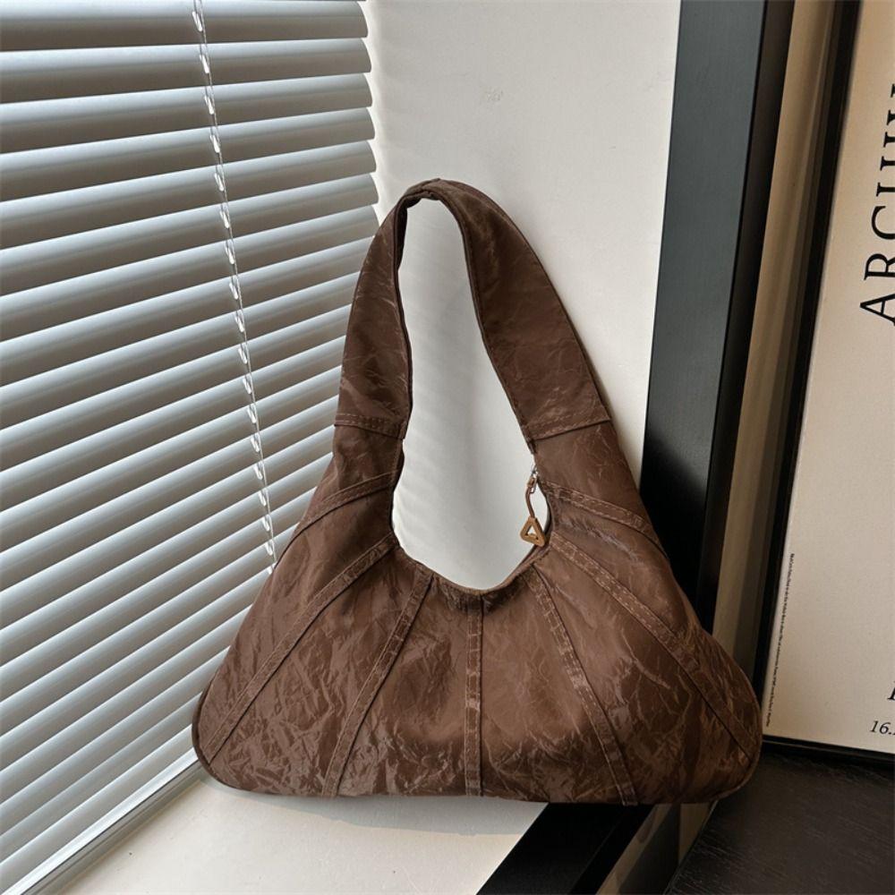 Shoulder Bag Vintage Hobo Bag Large Capacity Crescent Bag Simple Underarm Bag  Students
