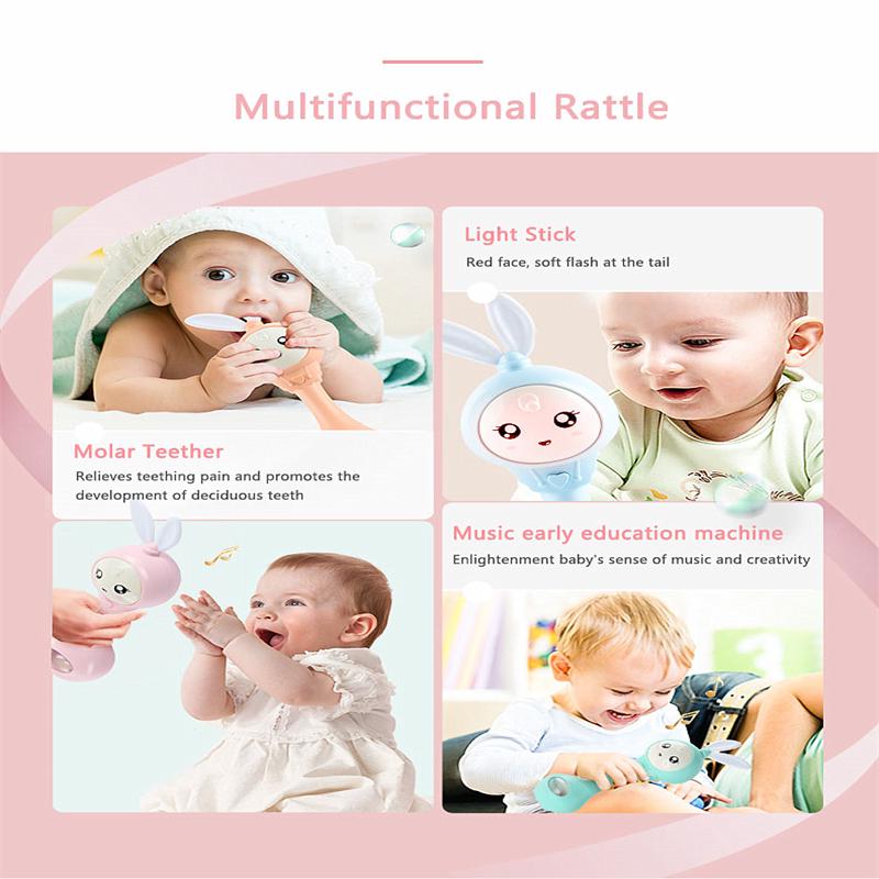 Cute Baby Toy Light Rattle Music Rhythm Stick Kids Gift