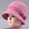 Hat Female Autumn and Winter Rabbit Hair Big Eaves Knitted Hat Old Hat Old Lady Fleece Warm Wool Hat