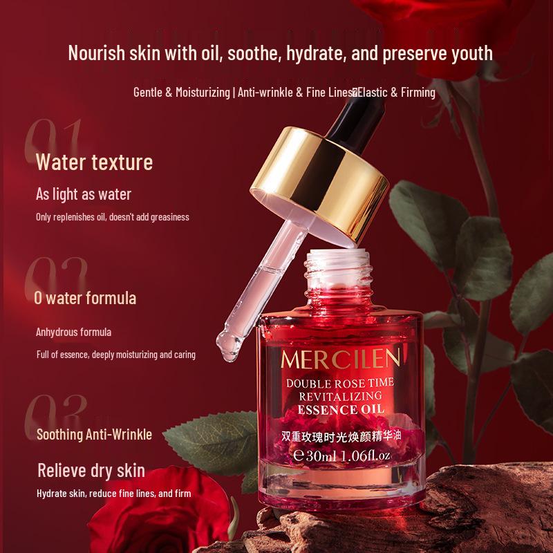 Mengxi Lan Double Rose Rejuvenating Serum: Hydrating, Moisturizing, Anti-Wrinkle, Firming, and Fine Line Fading with Squalane.