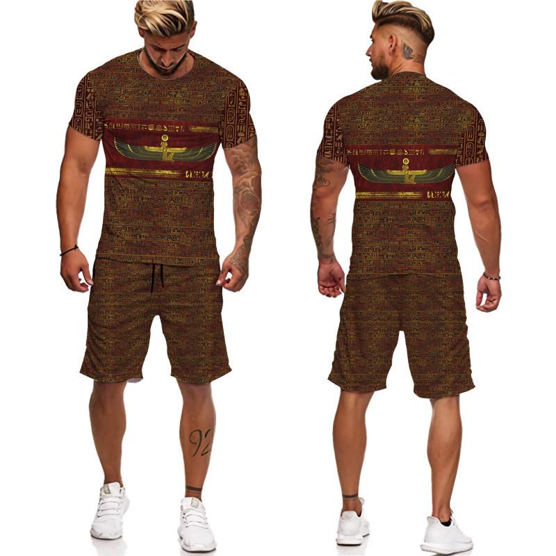 Vechiul Horus Zeul Egiptean Ochiul Egiptului Faraon Imprimare 3D Tricouri/Short/Costume Hip Hop Îmbrăcăminte Streetwear Unisex Seturi 2 piese