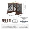 Pop Up Gazebo Tent Pop-Up Screen Tent 4 Sided Canopy Sun Shelter Brown