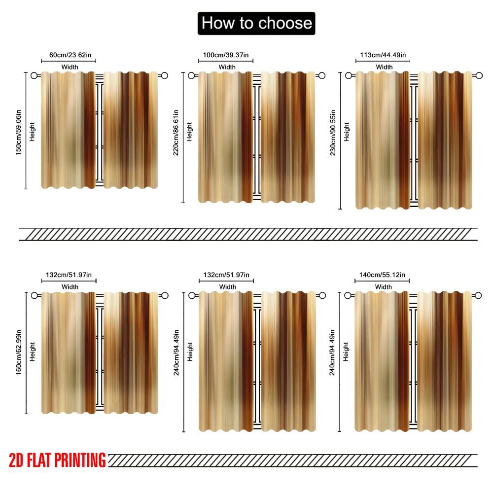 Set Of 2 Flat Printing Drapes Smooth Color Durable Polyester Without Electricity Spring Party Holiday Decor Applies Bedroom Curtain For Sleeping Area