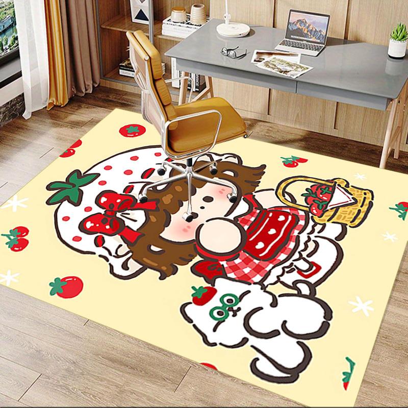 1PC Strawberry Cat Extra Large Non-Slip Floor Carpet, Office, Family, Bedroom, Studio - Large Area Rug Indoor Rugs, Vibrant Colors-A275