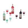 Miniature Dollhouse Wine Bottle Set Dollhouse Decoration Pretend Play Funny Mini Toy Set for Party