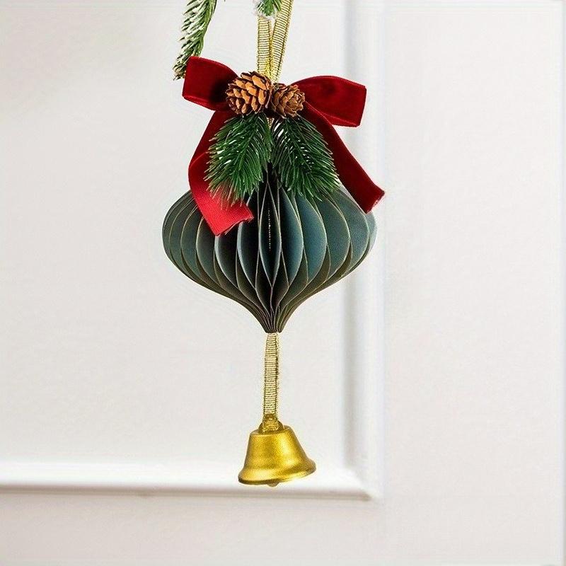 1Pc Christmas Honeycomb Bell Pendant Crafts Christmas Tree Decoration, Suitable for Outdoor Courtyard Festival Ceremony Decoration