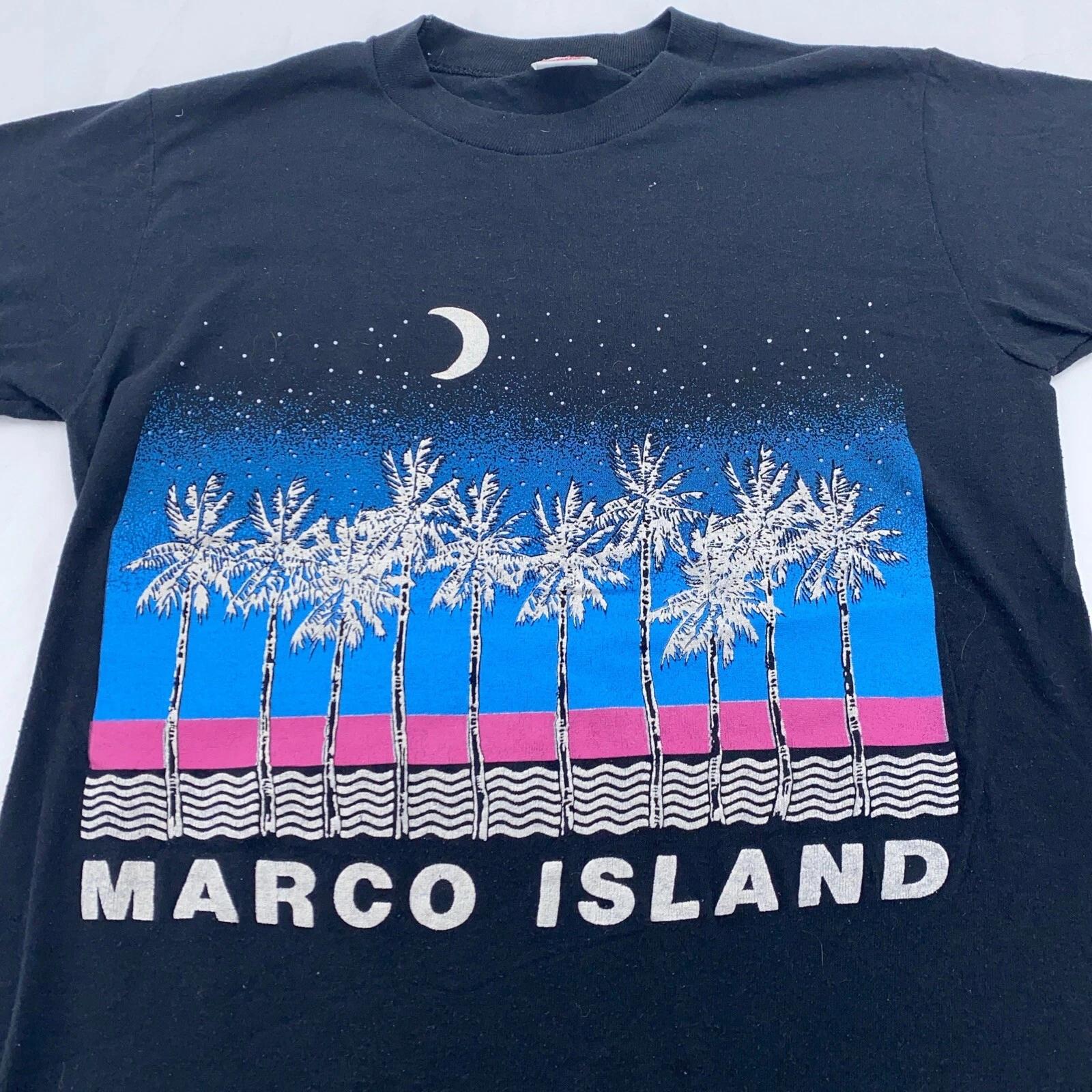 vintage 90s MARCO ISLAND FLORIDA T-Shirt SMALL soft beach sunset moon surf M