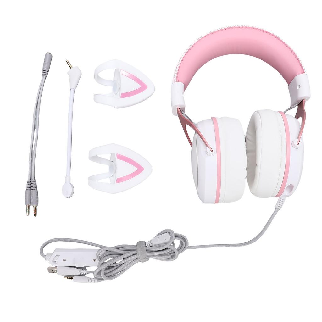 Gaming Headset Wired PC RGB Luminous Noise Reduction Over Ear Headphones with Mic