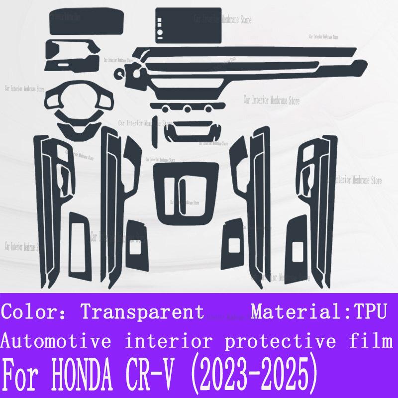 For HONDA CR-V (-2025) TPU Gearbox Panel Film Dashboard Protective Sticker Interior Anti-Scratch Car Film Protect
